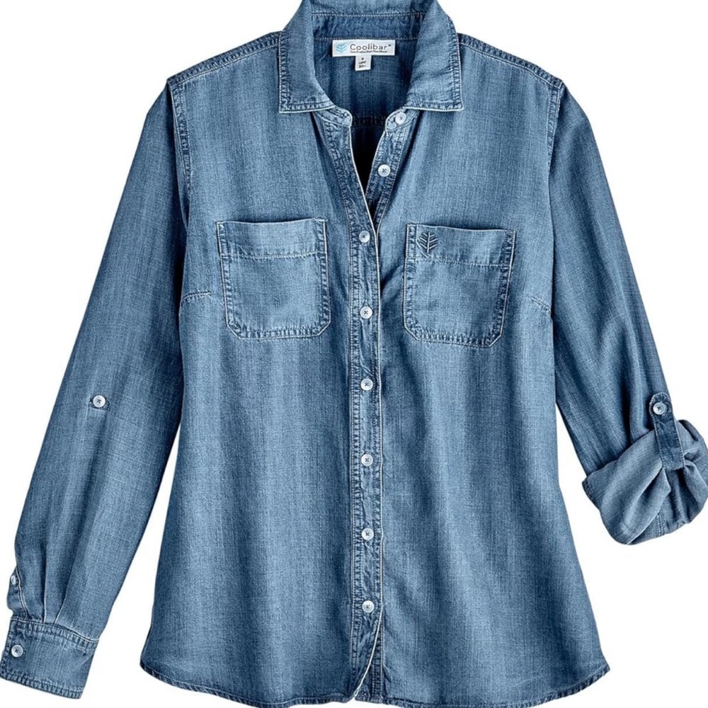 Coolibar Women's Peninsula Chambray Shirt UPF 50+